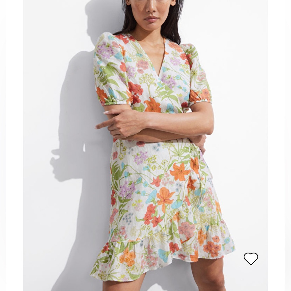 & Other Stories Linen Wrap Mini Dress